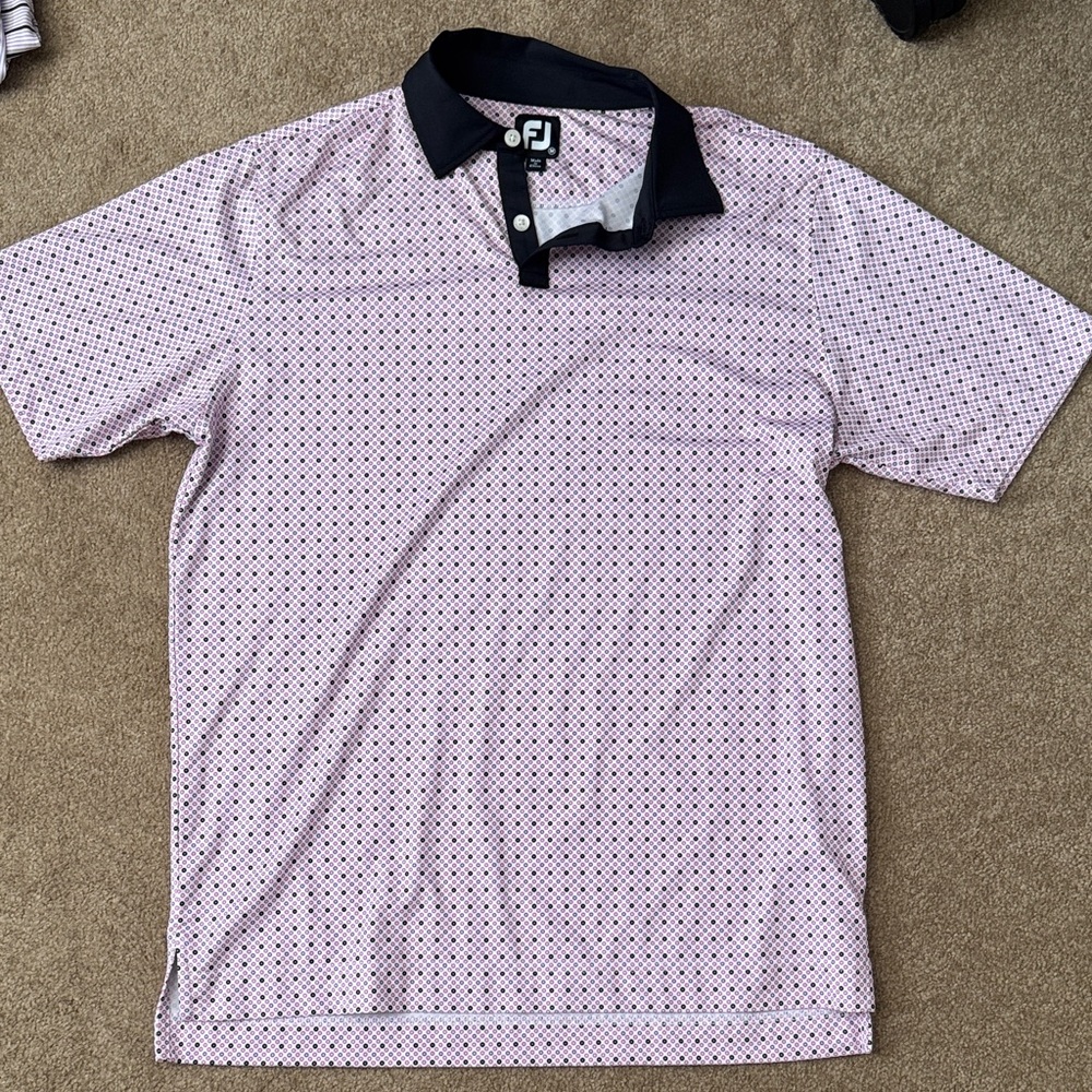 FootJoy BUNDLE: Men's Patterned Polo Shirt - Pink and Black